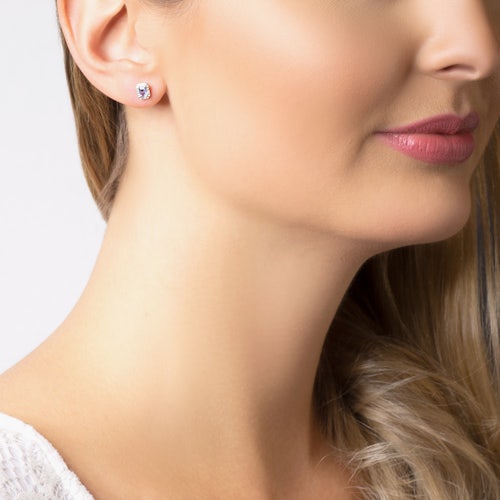 Kolczyki Savicki: dwukolorowe złoto, diamenty, tanzanity